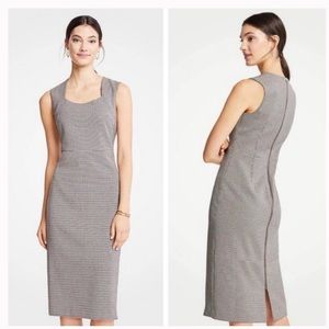 NWT Ann Taylor Petite Houndstooth Square Neck Sheath Dress. 12P